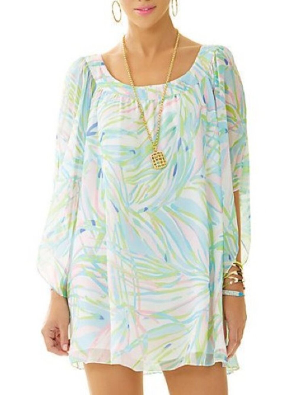 Lilly Pulitzer Marietta Silk Caftan Mini Dress M